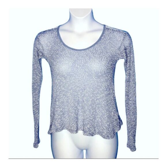 Junie and Jade Lightweight Popcorn Lace Detailed Light Blue Sweater Size Medium - Picture 3 of 16